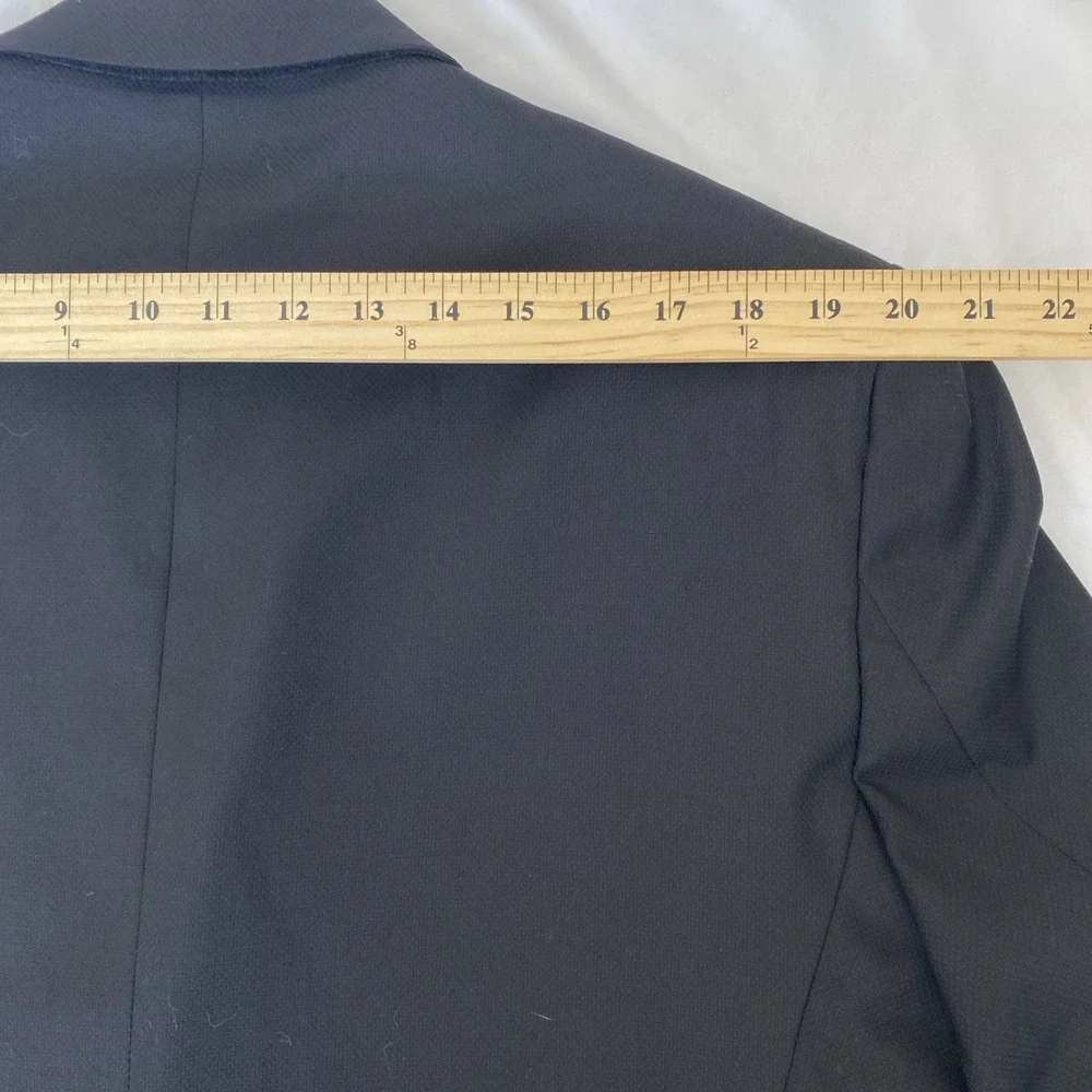 Pronto Uomo Wool Blazer Mens 44R Black Double Vented Office Formal Wear Wedding